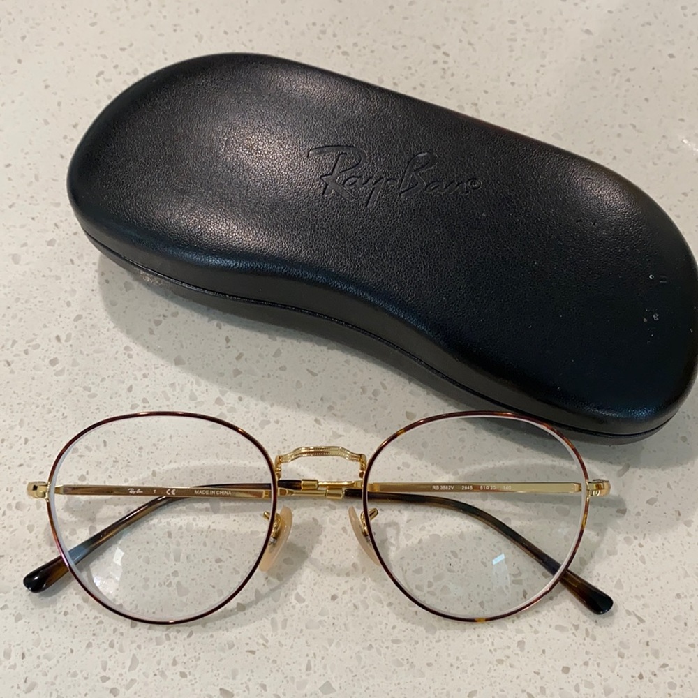 Ray-ban gold round frames glasses